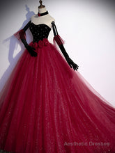 Burgundy Tulle Long Prom Dress A line Burgundy Graduation Dresses