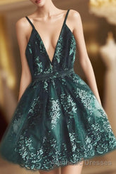 Dark Green Homecoming Dresses,Short Hoco Dresses