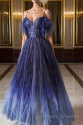 Elegant Purple Stars A-Line Evening Prom Dresses Love Elegant Purple Star Lolita