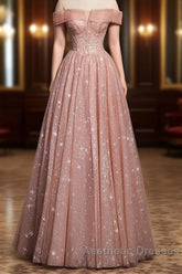 Cute tulle long A line Evening Prom Dresses evening Dresses