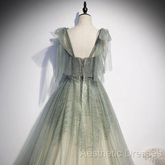 Green Tulle Long Evening Prom Dresses Evening Dresses Evening Dresses