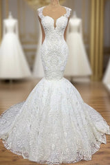 Mermaid Wedding Dresses With Appliques Tulle Ruffles Lace Bridal Gowns Evening Prom Dresses