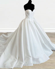 Minimalist Corset Satin Wedding Dresses