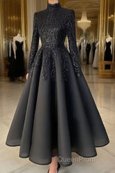 modest blue Evening Prom Dresses lace emroidery evening Dresses