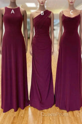 Off-The-Shoulder Floor Length Chiffon Long Bridesmaid Dresses