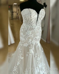 Plus Size Boho Wedding Dresses Mermaid Appliques