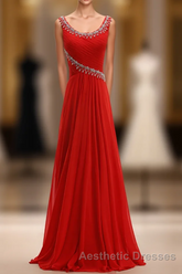 Elegant red crystal long skirt long skirt high - grade womens wear high-end womens Evening Prom Dresses