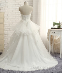 Real Photo Ivory A-Line Wedding Dresses