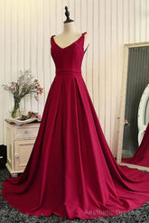 Red Fashionable Long Evening Gown, Red Prom Dress