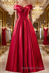 Red Tea Length Evening Prom Dresses, Red Tea Length Formal Bridesmaid Dresses