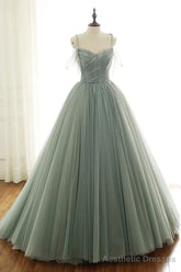 Romantic Olivia Tulle Long Prom Dresses,Ball Gown Birthday Gowns
