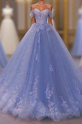 Princess Quinceanera Dresses Off The Shoulder Applique Sweet 16 Party Evening Prom Gowns