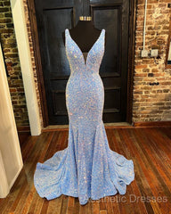 Sequin White Iridescent Formal Dresses Cheap V Neck Sleeveless Evening Prom Dresses Uk