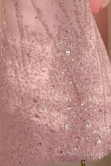 Sexy A Line Scoop Pink Sequin Travel Vacation Dresses Short Birthday Dresses
