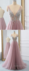 Sexy Backless Evening Prom Dresses V Neckline, Evening Dresses, Formal Dresses, Graduation School Party Dance Dresses