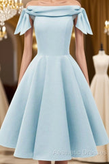 Simple Short Homecoming Dresses Blue Graduation Dresses