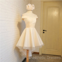 Simple Sweetheart Off Shoulder High Low Party Dresses Homecoming Dresses, Short Evening Prom Dresses