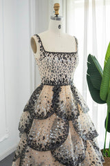 Sparkly Sequin Tiered Ruffles Elegant Women Party Formal Dresses