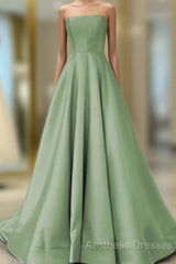 Strapless Corset Floor Length Satin Dresses