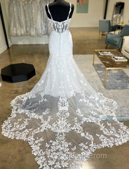 Straps Mermaid Tulle/Lace Wedding Dresses