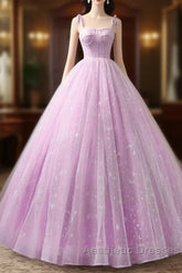 Sweetheart A-Line Tulle Long Evening Prom Dresses Sleeveless Quinceanera Dresses