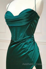 Sweetheart Neck Green Mermaid Long Evening Prom Dresses