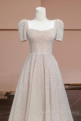 Unique Ball Gown Strapless Short Sleeves Long Wedding Dresses