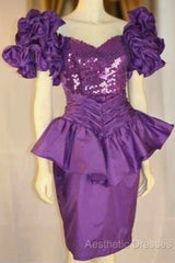 Unique Purple Short Evening Prom Dresses, Formal Evening Dresses
