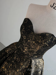 Vintage Ball Gown Sweetheart Sleeveless Long Evening Prom Gown Fairy Black Evening Prom Dresses