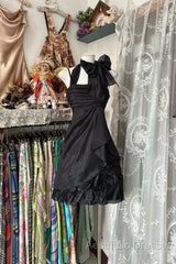 Vintage Fashion A Line Black Short Length Homecoing Birthday Dresses Evening Prom Dresses