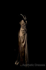 Vintage Mermaid Sweetheart Brown Long Evening Prom Gown Fairy Evening Prom Dresses