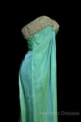 Vintage Mermaid Sweetheart Green Long Evening Prom Gown Fairy Evening Prom Dresses