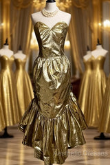 Vintage Mermaid Sweetheart Short Evening Prom Gown Fairy Evening Prom Dresses