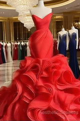 Wedding Dresses Long Train Organza Tiered Skirt Ruffled Plus Size Evening Prom Gown