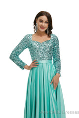 Lady Dresses Full Sleeve Prom Dresses V Neck Formal Gowns 2025 Floor Length Party Dresses