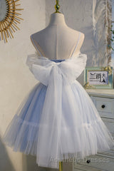 Cute Spaghetti Strap Lace Short Party Dresses, A-Line Evening Prom Dresses