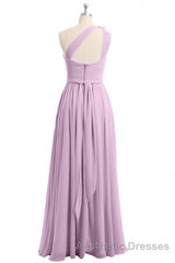 Dusty Purple One-Shoulder Backless A-Line Long Bridesmaid Dresses