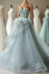 Unique Tulle Lace Long Evening Prom Gown Tulle Lace Evening Prom Dresses