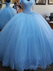 Short Sleeve Off The Shoulder V Neck Blue Pleated Lace Appliques 2025 Prom Dresses
