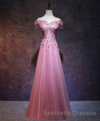 Burgundy Tulle Lace Off Shoulder Long Evening Prom Dresses, Burgundy Lace Evening Prom Dresses