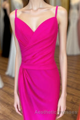 Orange Surplice Neck Backless Long Formal Dresses