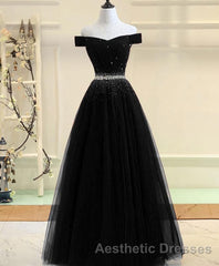 Burgundy Tulle Off Shoulder Long Evening Prom Dresses, Burgundy Evening Prom Dresses