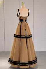 Stylish Tulle Long Prom Dress, A-Line Evening Party Dress