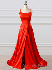 A-Line Evening Prom Dresses Side Split Evening Prom Dresses