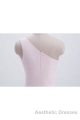 Short Pink One Shoulder Chiffon Homecoming Dresses