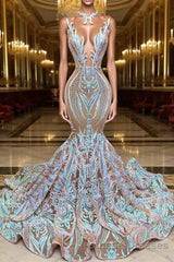 Chic Sequins Mermaid Evening Prom Dresses Sparkle Evening Prom Dresses On Sale