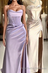 Lilac Long Evening Prom Dresses Party Evening Prom Gowns