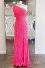 One Shoulder Ivory Sequined Long Party Dresses