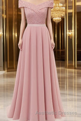 Womens Lace Bridesmaid Dresses A-Line Off Shoulder Floral Lace Chiffon Evening Prom Dresses