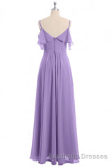 Rust Orange Straps Ruffled A-Line Bridesmaid Dresses